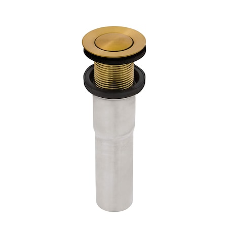 Ruvati Push Pop-up Drain for Bathroom Sinks without Overflow Satin Brass Matte Gold RVA5103GG